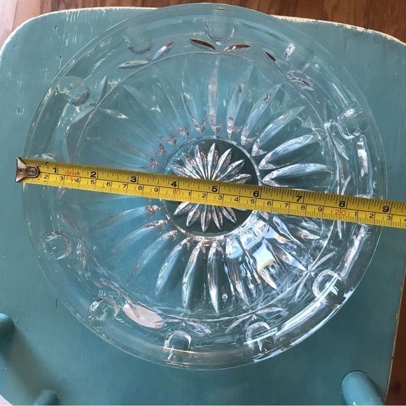 Block Clear Crystal Tulip Pattern hostess serving fruit salad bowl dessert dish - Picture 7 of 9